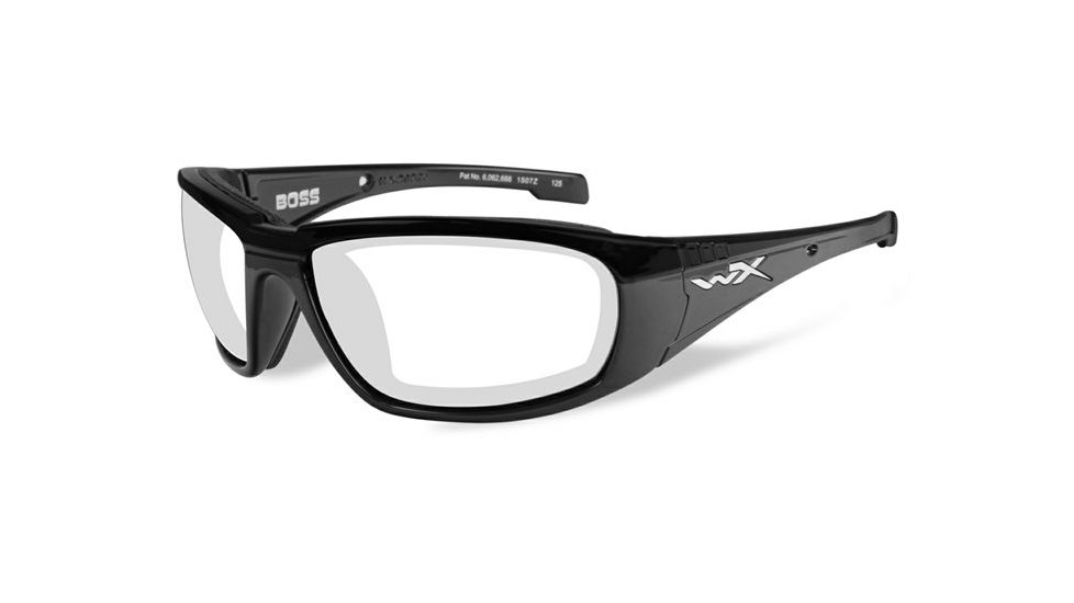 Wiley X Boss Progressive Prescription Sunglasses, Gloss Black Frame, CCBOS01FPR