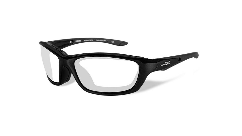 Wiley X Brick Single Vision Prescription Sunglasses, Gloss Black Frame, 857FSV