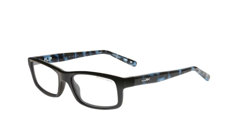 Wiley X Flip Safety Glasses, Black/ Black Demi Frame, No Polarized Lens YFFLP01