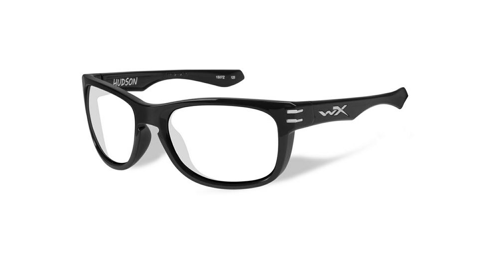 Wiley X Hudson Single Vision Prescription Sunglasses, Gloss Black Frame, ACHUD03FSV