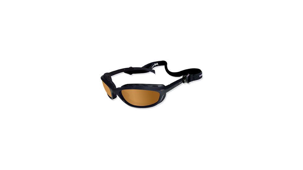 Wiley X JP-2 Polarized Sunglasses w/ Polarized Copper Lens/ Gloss Black Frame 511
