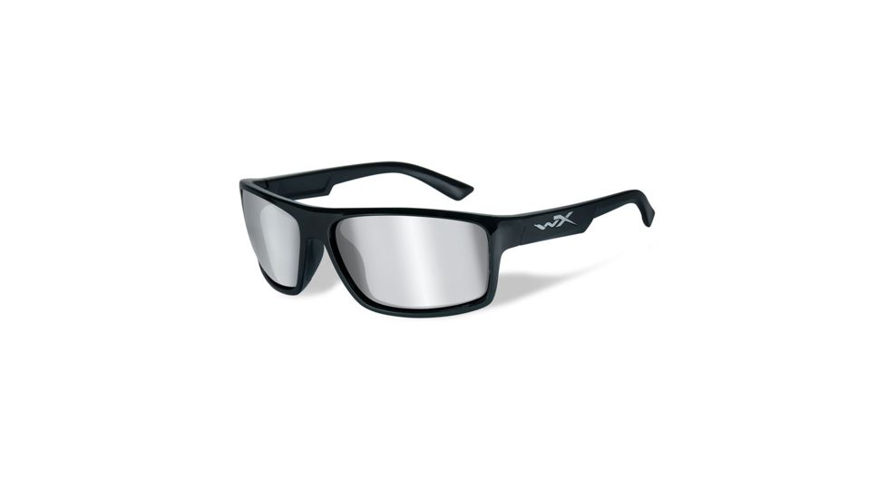 Wiley X Peak Single Vision Prescription Sunglasses, Gloss Black Frame, ACPEA01SV