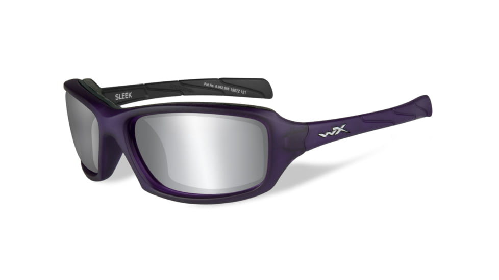 Wiley X Sleek Single Vision Prescription Sunglasses, Matte Violet Frame, CCSLE01SV