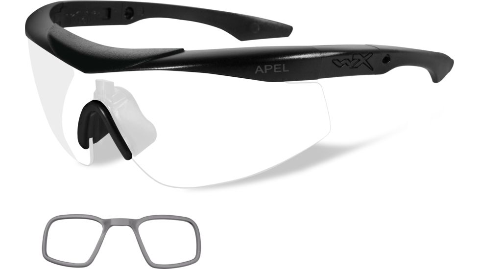 Wiley X WX Talon Sunglasses - Matte Black Frame w/ 2 Lens Package (Smoke Grey, Clear) w/ RX Insert CHTAL1RX
