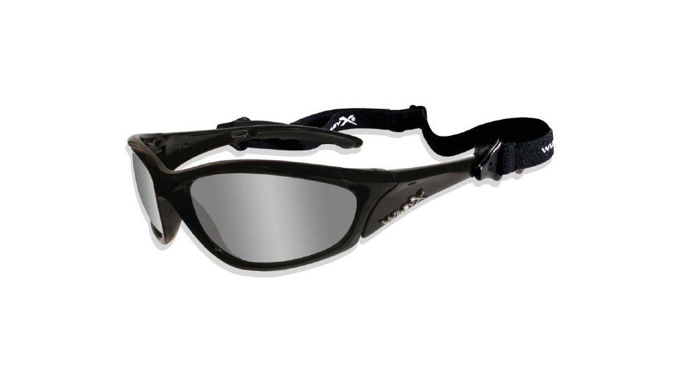 Wiley X Tilt P-58 Sunglasses Gloss Black Frame and Polarized Smoke Green Flash Lens