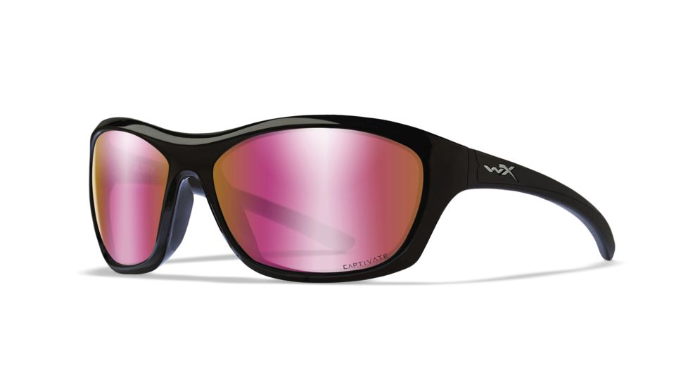 Wiley X WX Glory - Captivate - Polarized Rose Gold Mirror/ Gloss Black Frame,  ACGLR10