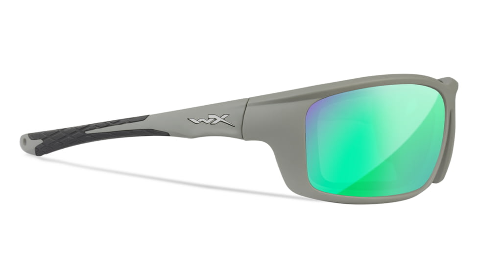 Wiley X WX Grid Sunglasses, Captivate Pol Green Mirror Lenses, CCGRDPGM