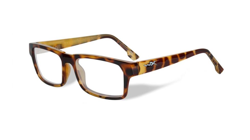 Wiley X WX Profile Single Vision Prescription Eyeglasses, Gloss Brown Demi Frame, WSPRF04SV