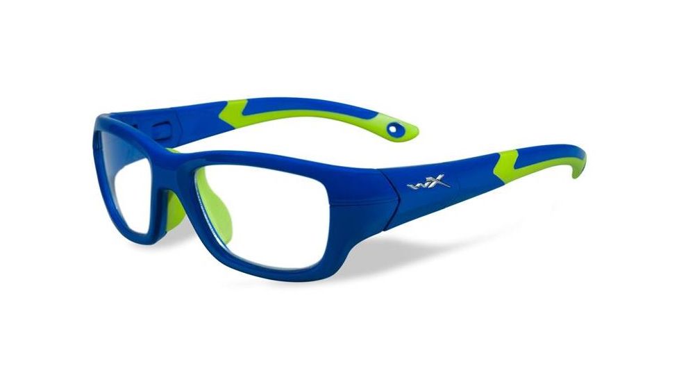Wiley X Flash Bifocal Prescription Sunglasses, Royal Blue/Lime Green Frame, YFFLA02BI