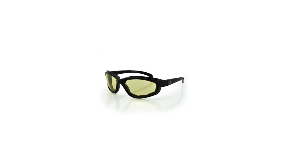 Zan Headgear Arizona Sunglass, Shiny Black Frame, Yellow Lens EZAZ001Y