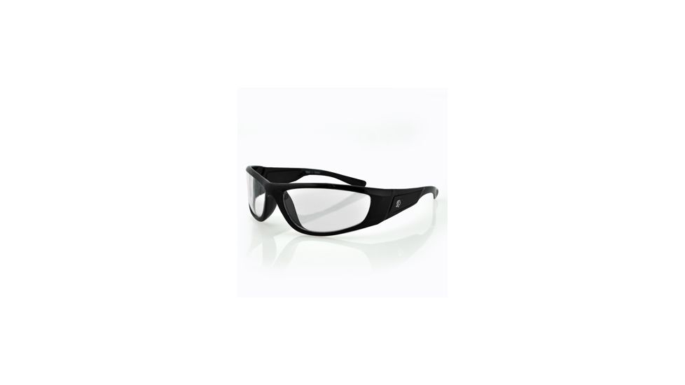 Zan Headgear Iowa Sunglass, Shiny Black Frame, Clear Lenses EZIA01C