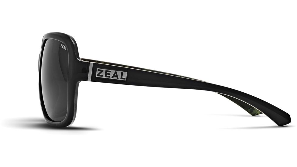 Zeal Optics Hadley Womens Sunglasses, Black Gloss Frame and Polarized Dark Grey Lens 10413