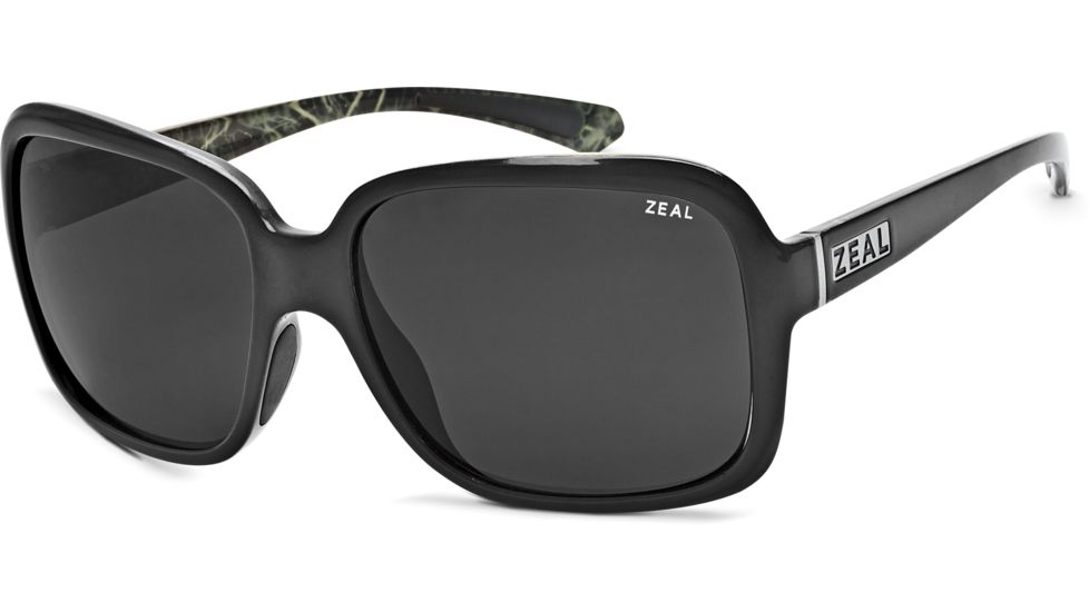 Zeal Optics Hadley Womens Sunglasses, Black Gloss Frame and Polarized Dark Grey Lens 10413
