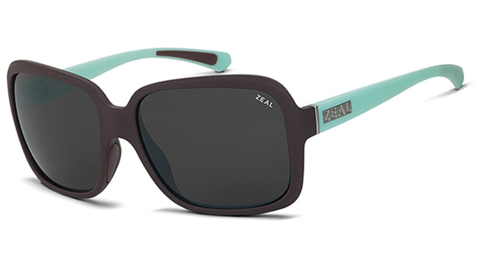 Zeal Optics Zeal Optics Hadley Sunglasses Mint Coffee Frame, Dark Grey Lenses, Polarized 10521