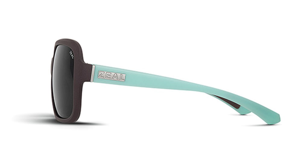 Zeal Optics Zeal Optics Hadley Sunglasses Mint Coffee Frame, Dark Grey Lenses, Polarized 10521