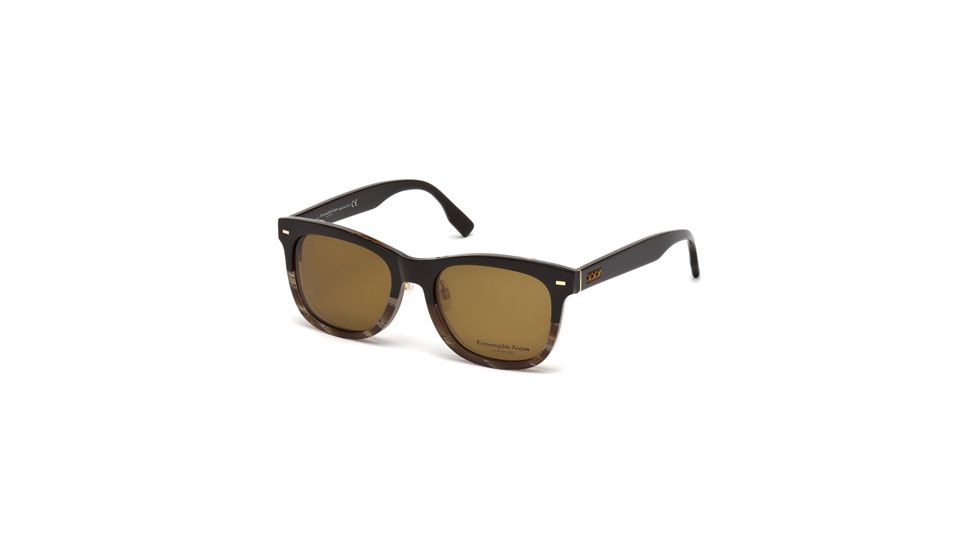 Zegna Couture ZC0001 Sunglasses - Dark Brown Frame Color