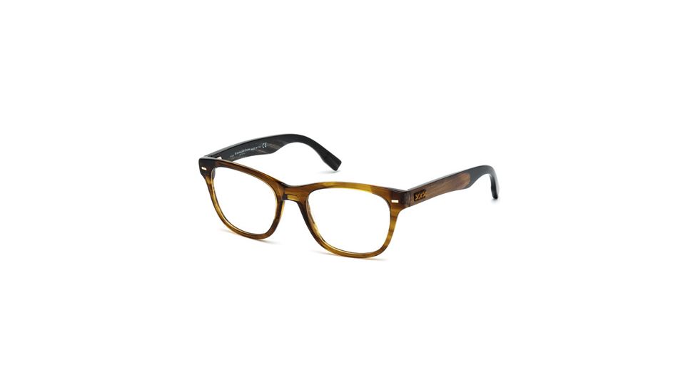 Zegna Couture ZC5001 Eyeglass Frames - Shiny Dark Brown Frame Color